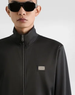Light nylon jacket with branded tag