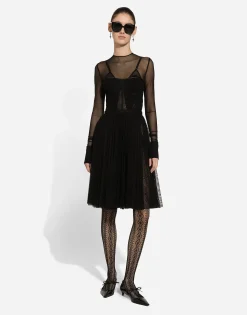 Light tulle dress with corset details