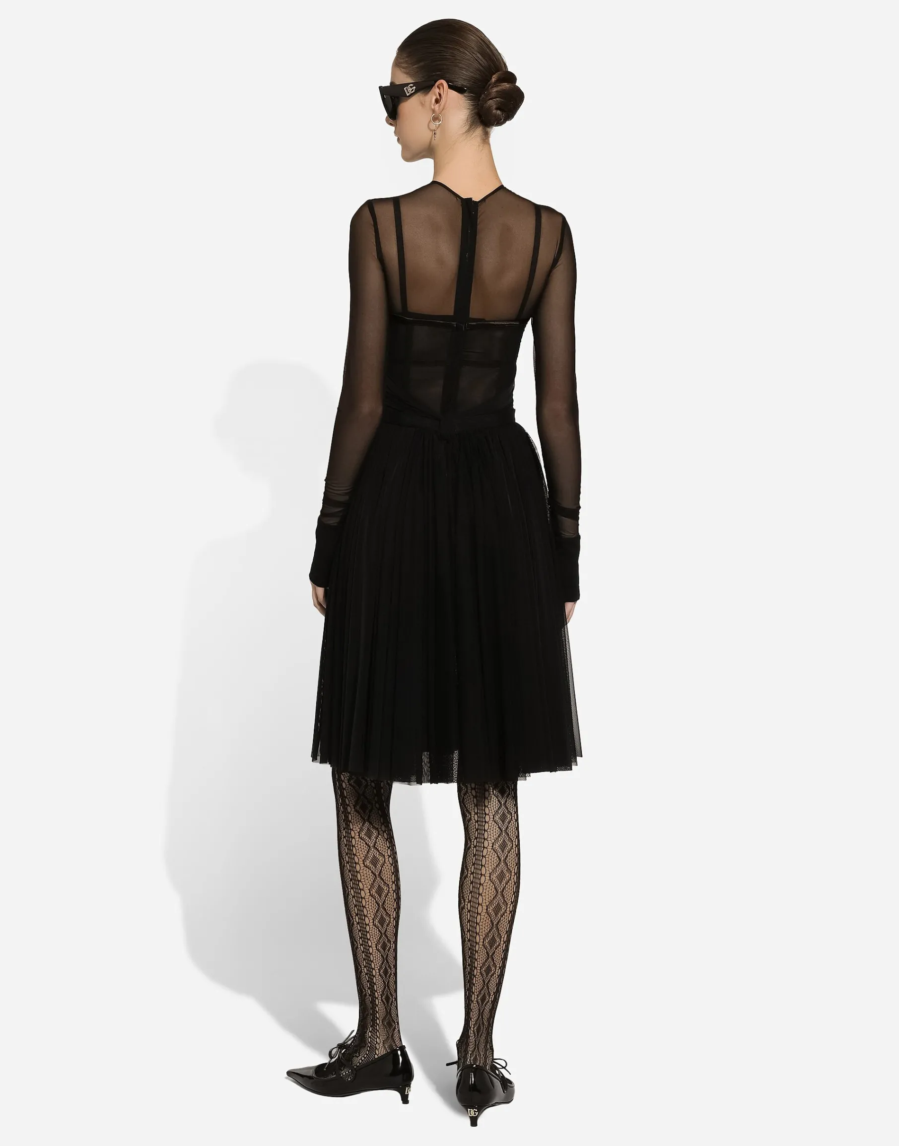 Light tulle dress with corset details
