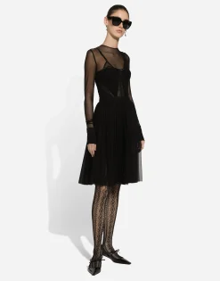 Light tulle dress with corset details