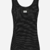 Light tulle vest top with Dolce&Gabbana logo tag