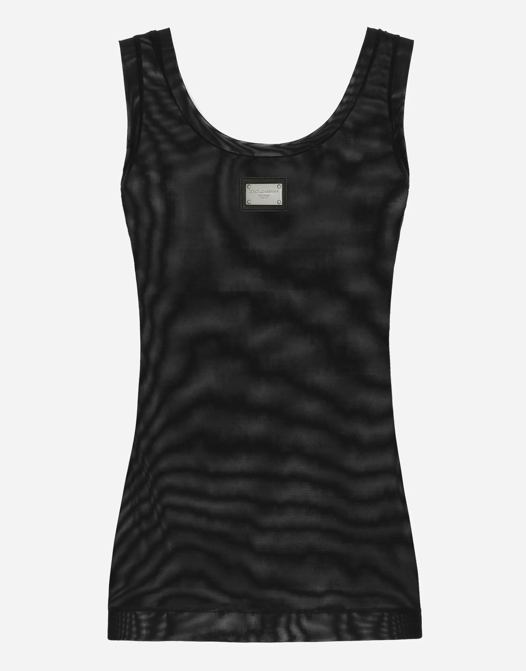 Light tulle vest top with Dolce&Gabbana logo tag