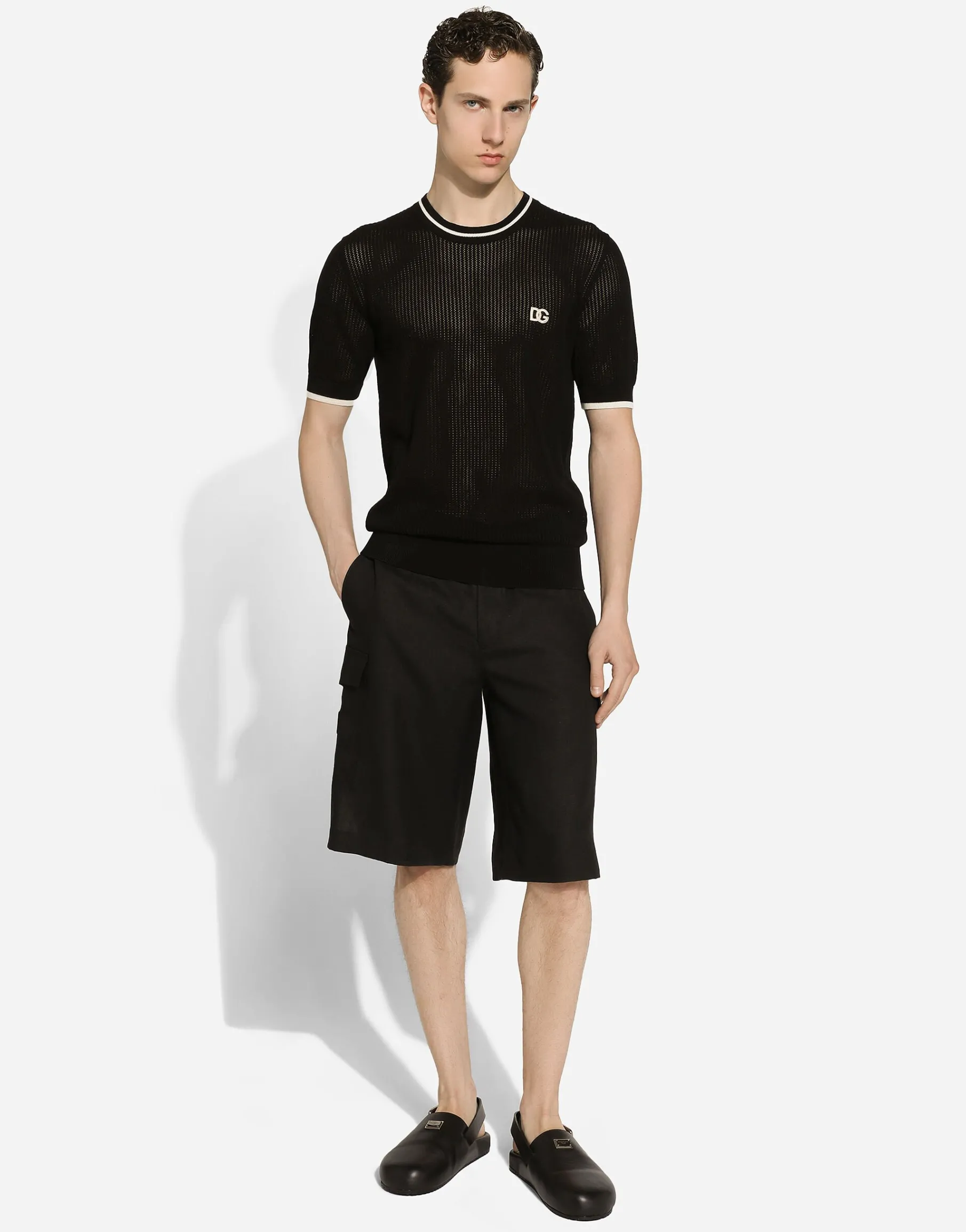 Linen cargo shorts