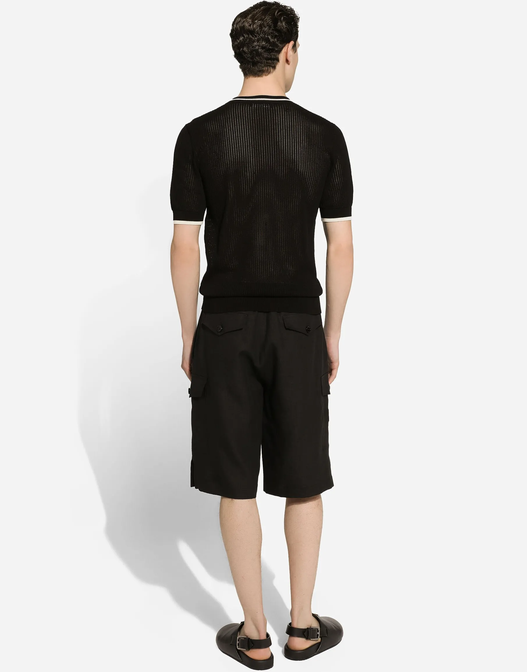 Linen cargo shorts
