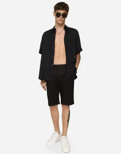 Linen Hawaiian shirt with DG hardware