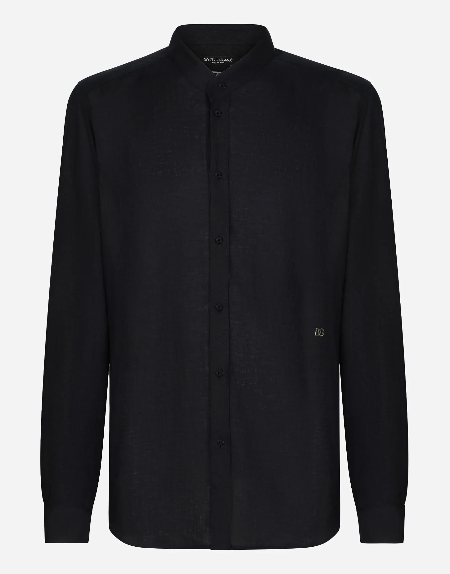 Linen Martini-fit shirt with DG hardware