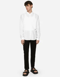 Linen Martini-fit shirt with DG hardware