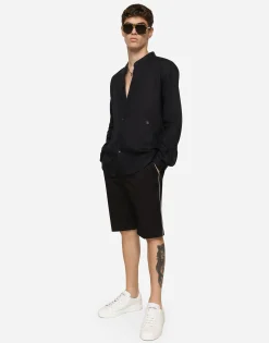 Linen Martini-fit shirt with DG hardware