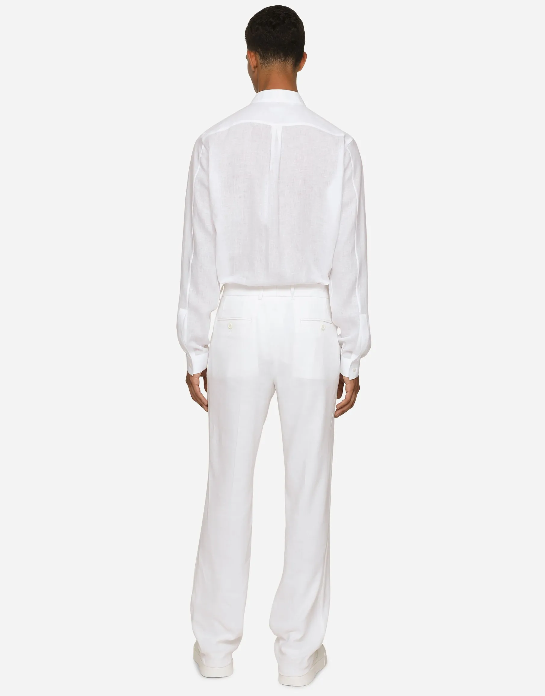 Linen Martini-fit shirt with DG hardware