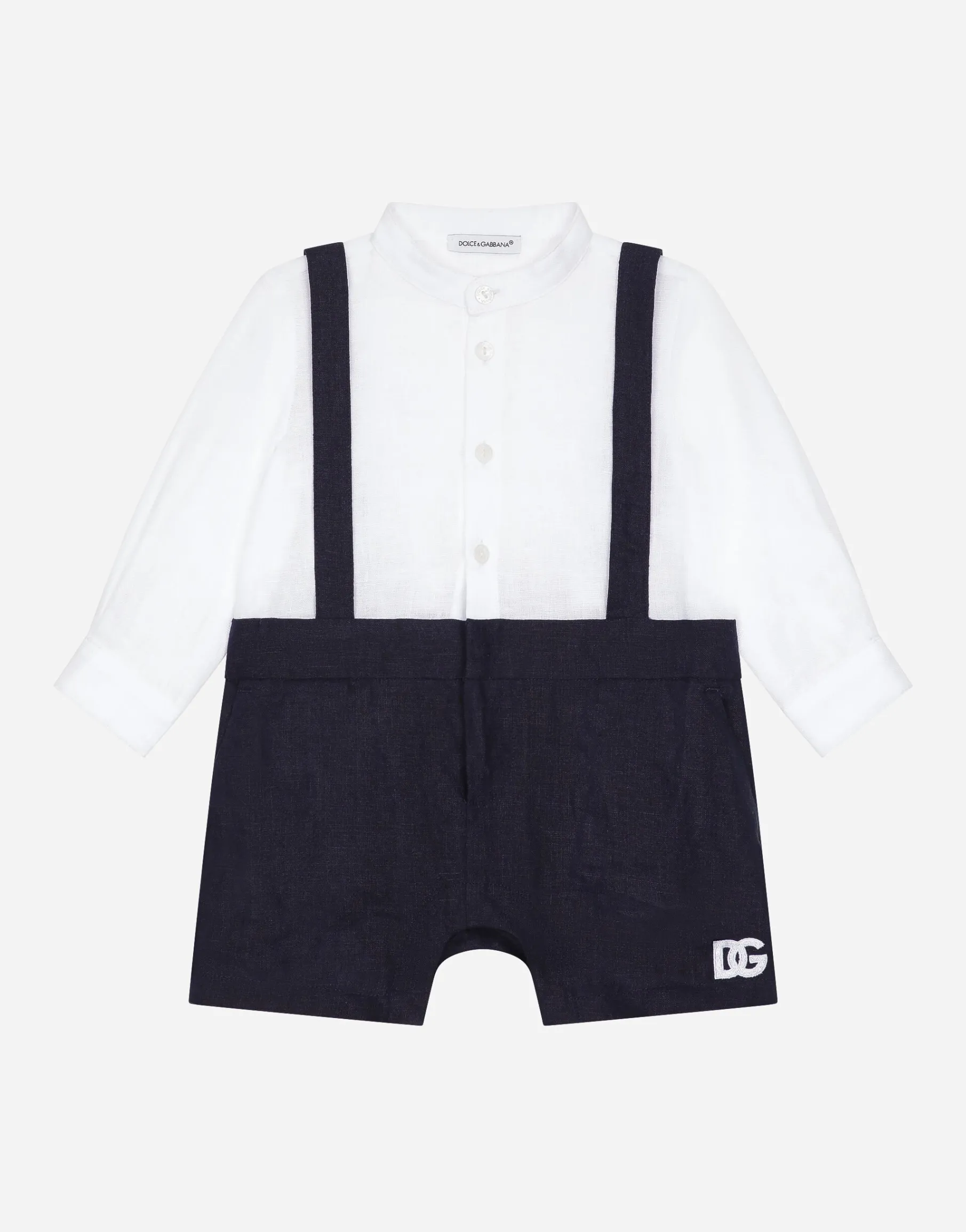 Linen onesie with braces