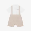 Linen onesie with straps and Dolce&Gabbana logo