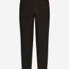 Linen pants with logo label