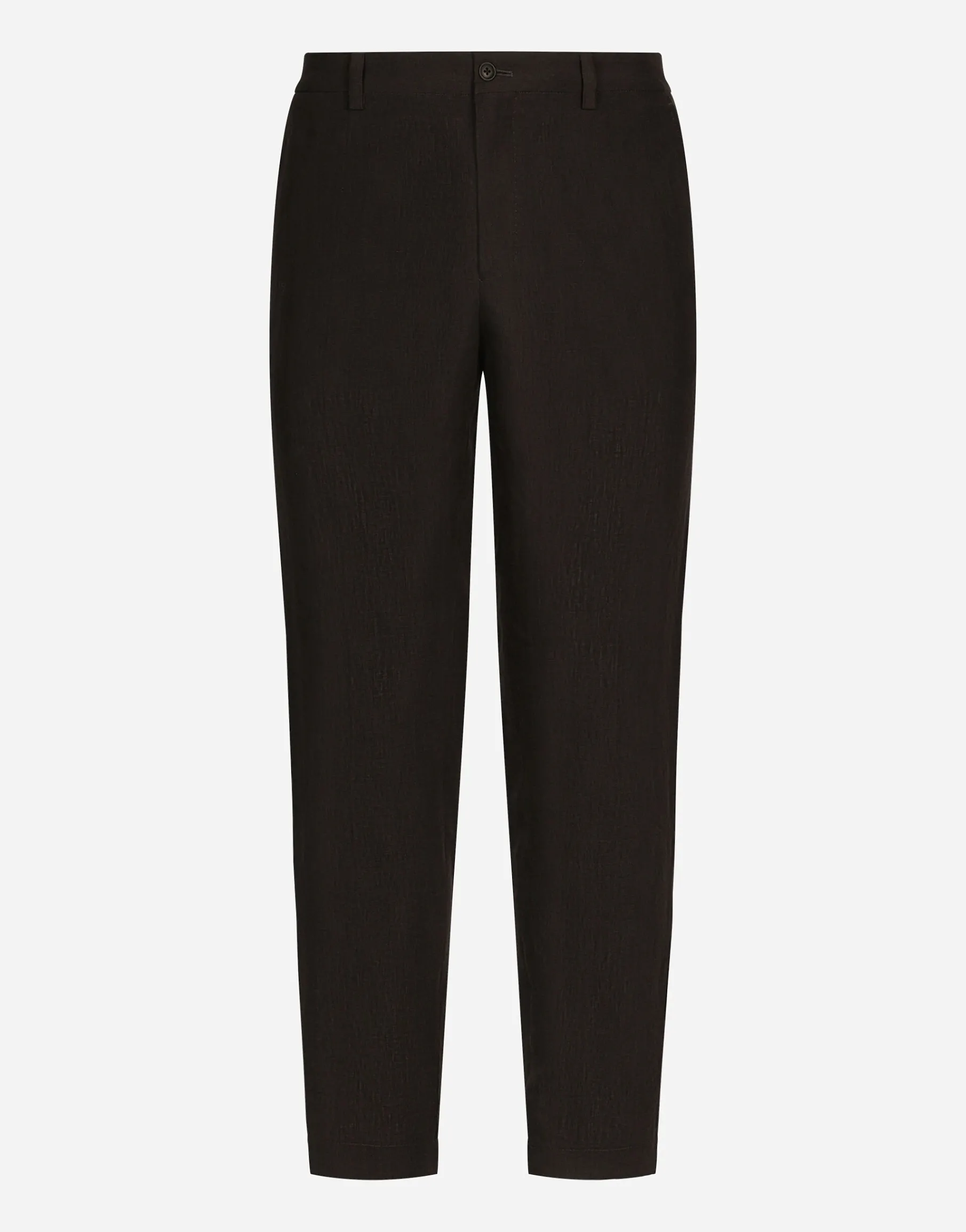 Linen pants with logo label