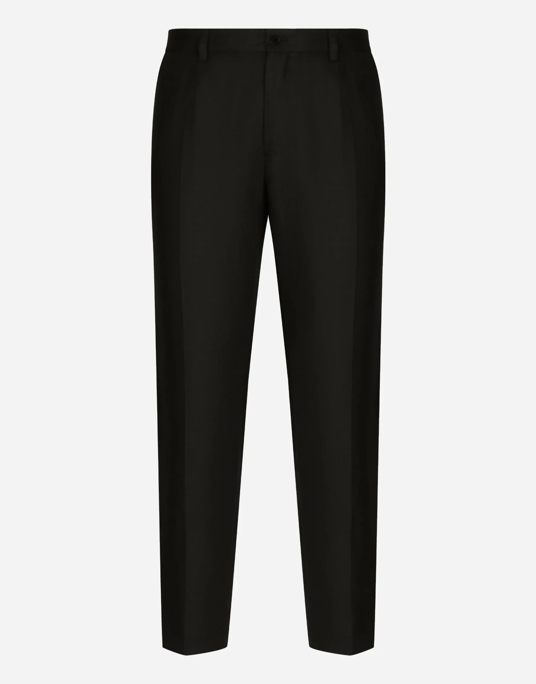 Linen pants with logo label