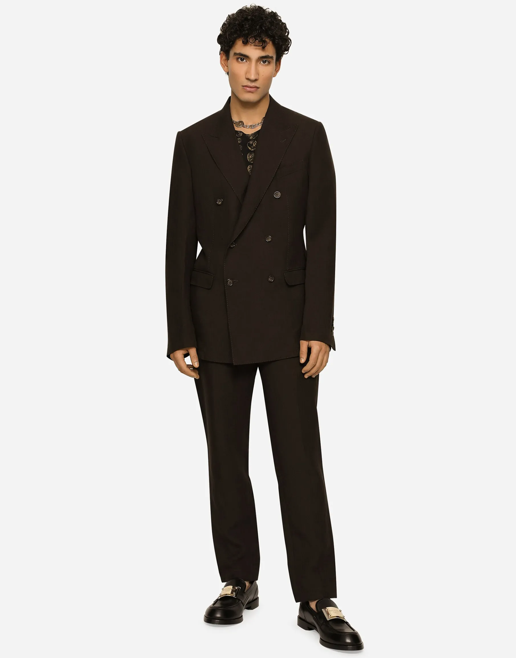 Linen pants with logo label