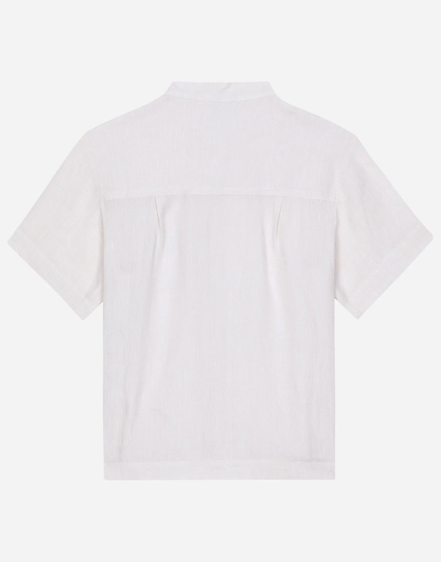 Linen shirt with logo tag