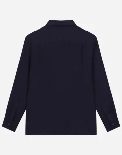 Linen shirt with logo tag