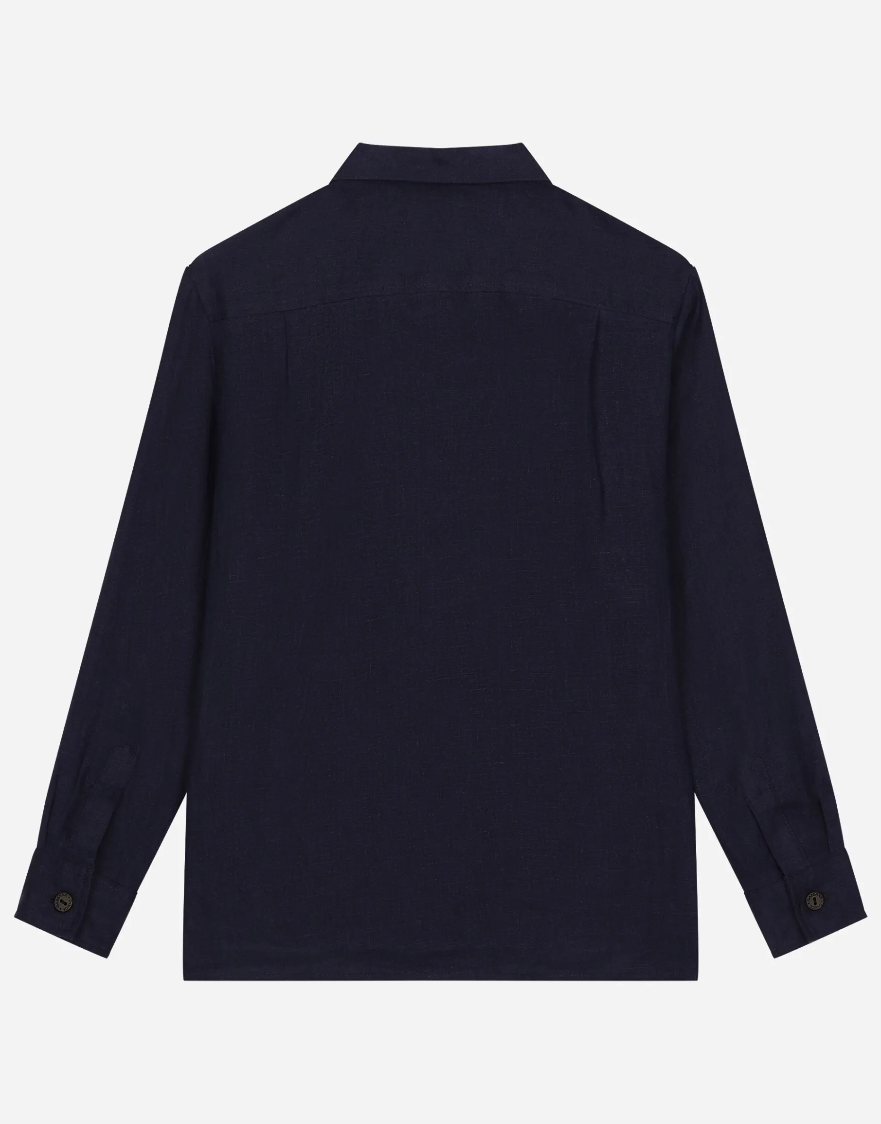 Linen shirt with logo tag