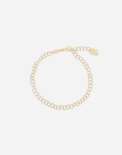 Link bracelet in 18k yellow gold and twisted wire