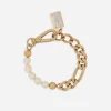 Link bracelet with pearls