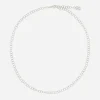 Link necklace in 18k white gold and twisted wire
