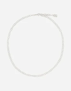 Link necklace in 18k white gold and twisted wire