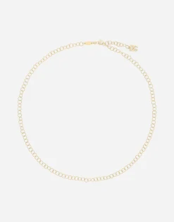 Link necklace in 18k yellow gold and twisted wire