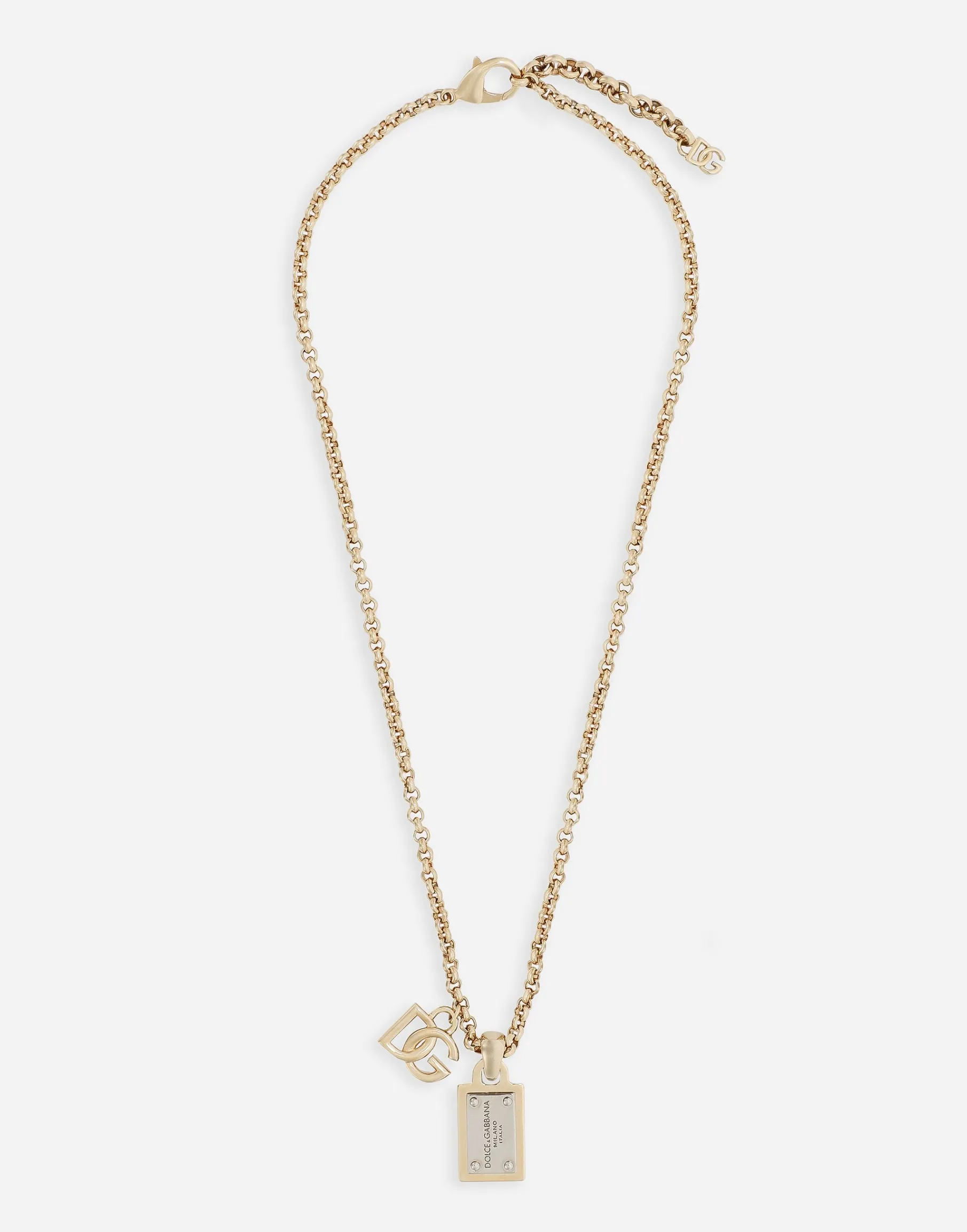 Link necklace with DG logo and tag