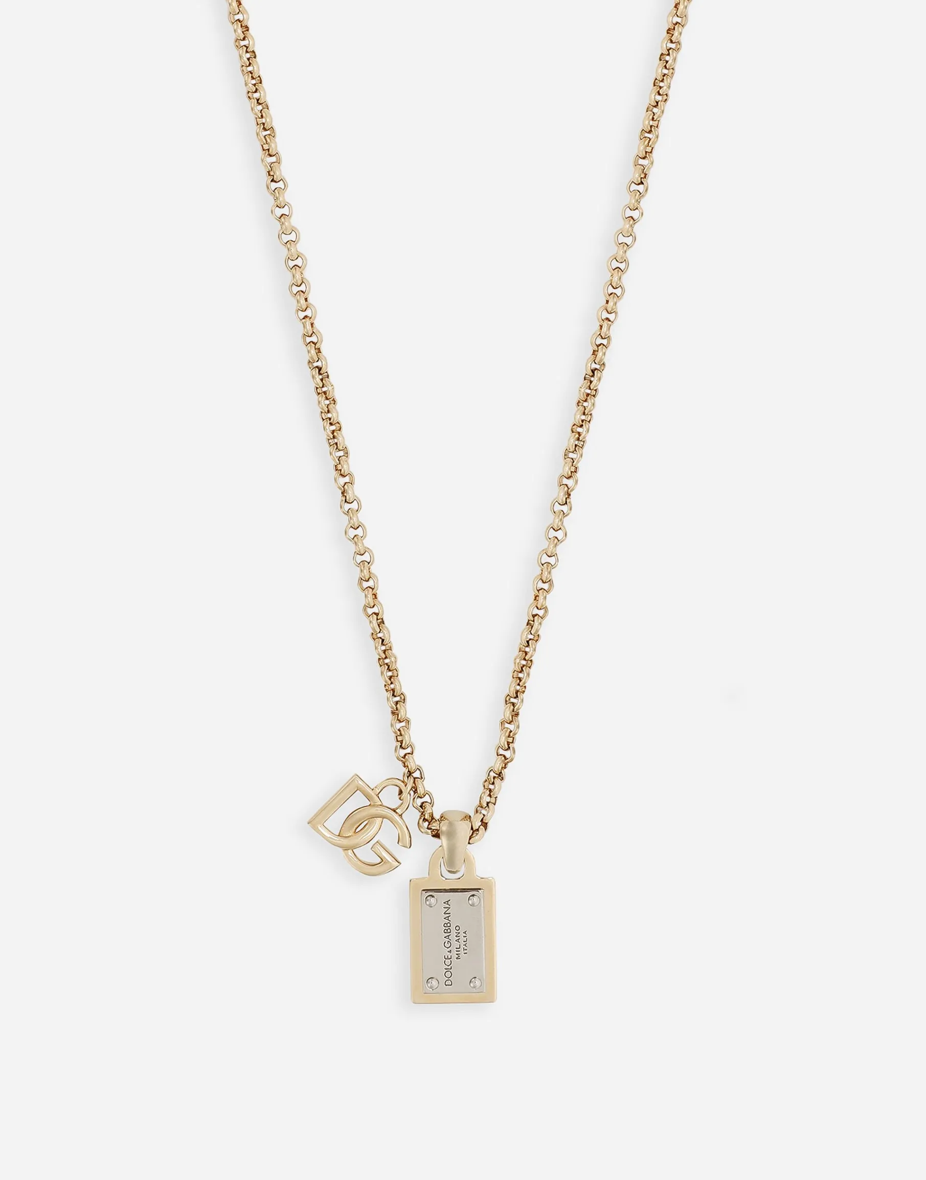 Link necklace with DG logo and tag