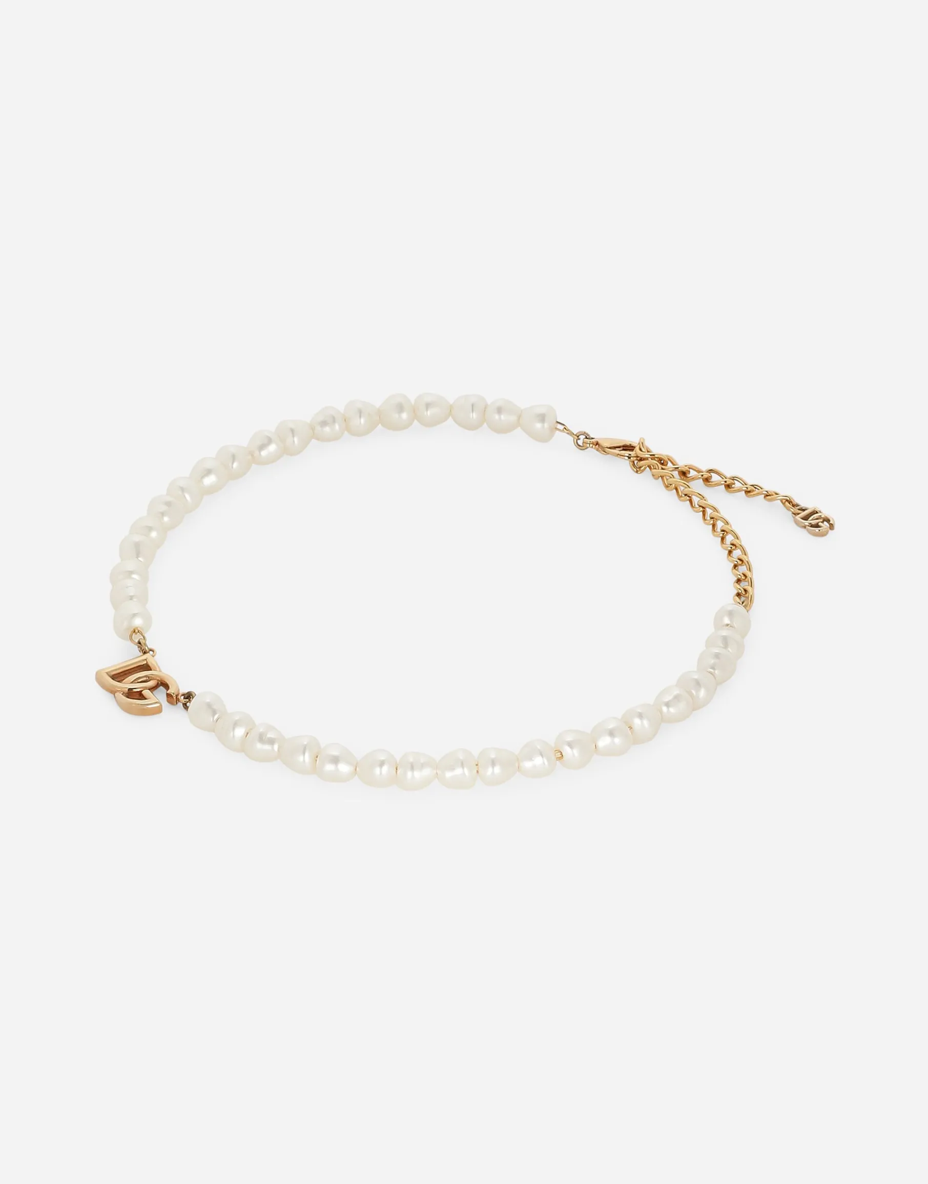 Link necklace with pearls and DG logo