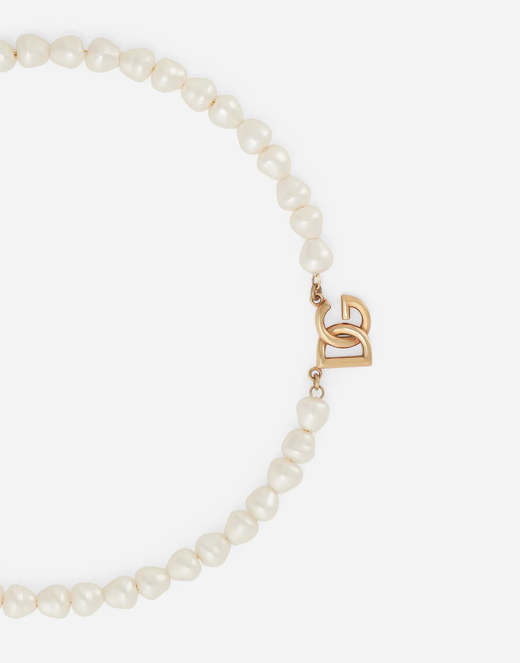Link necklace with pearls and DG logo