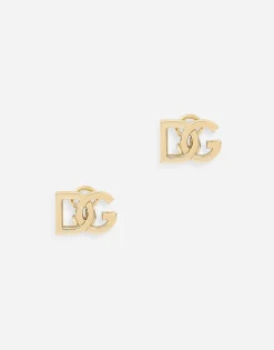 Logo clip-on earrings in yellow 18kt gold
