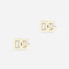Logo earrings in yellow 18kt gold