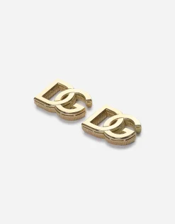 Logo earrings in yellow 18kt gold