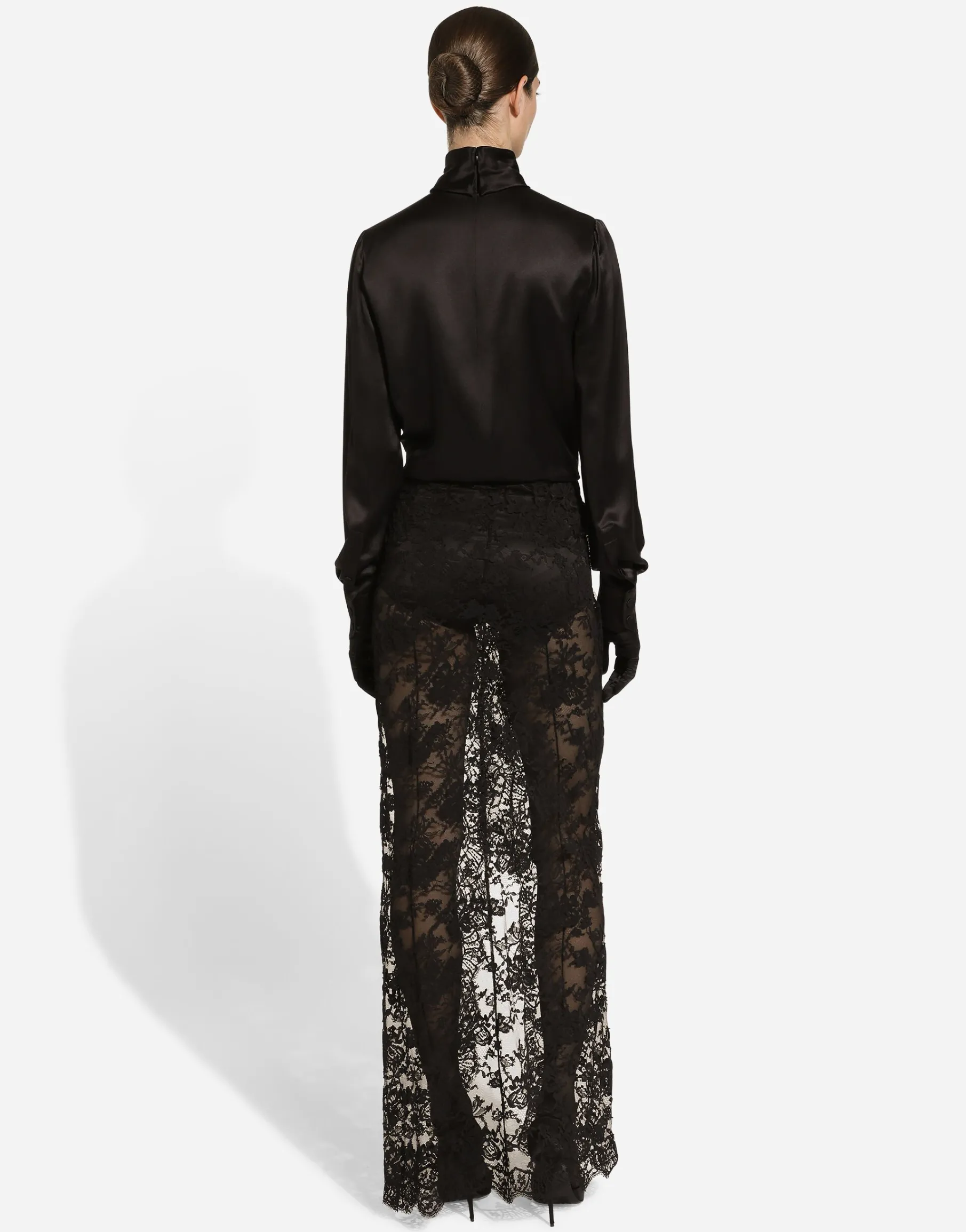 Long Chantilly lace skirt