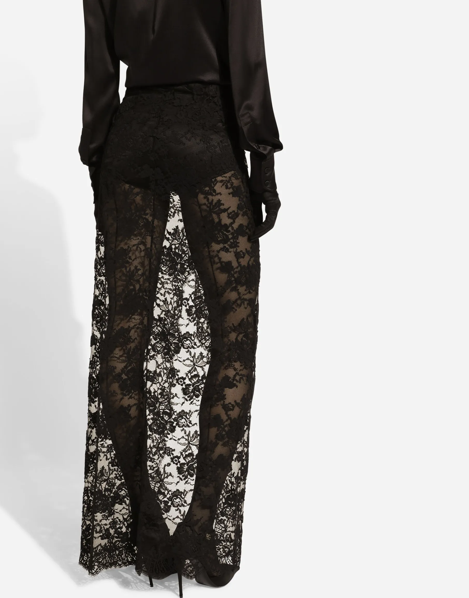 Long Chantilly lace skirt