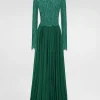 Long chiffon and lace dress