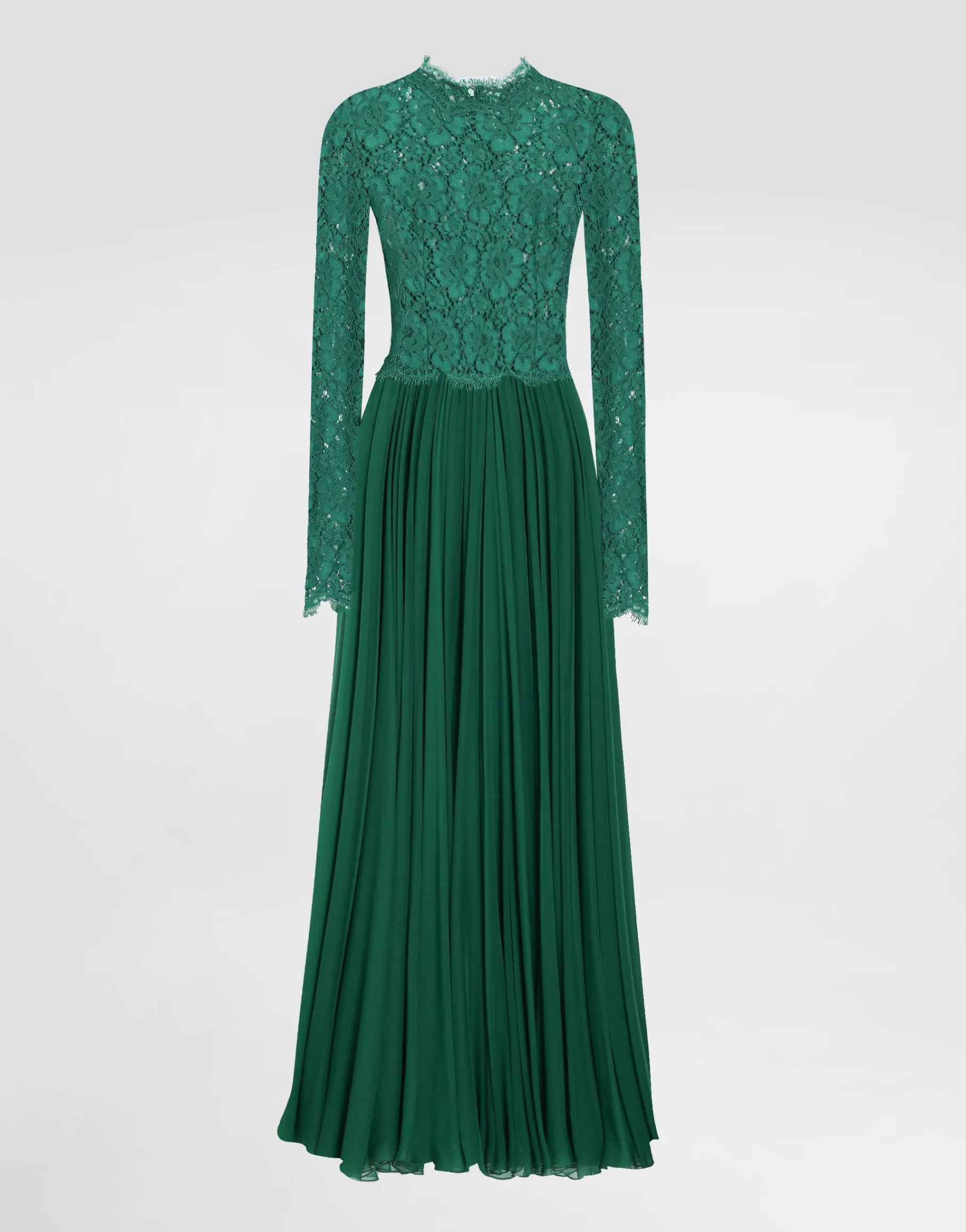 Long chiffon and lace dress