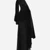 Long chiffon one-shoulder dress