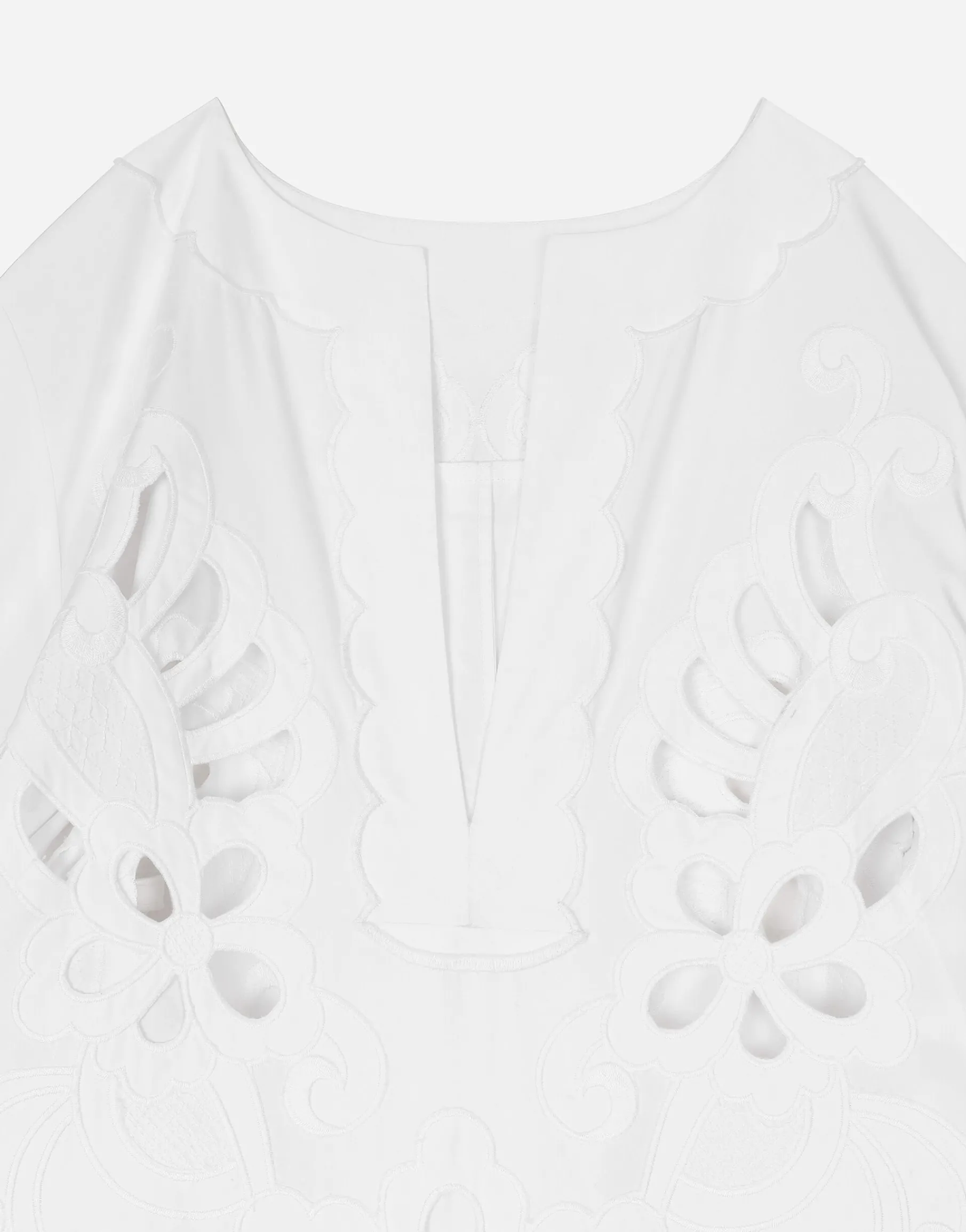 Long cotton caftan with cut-out detailing