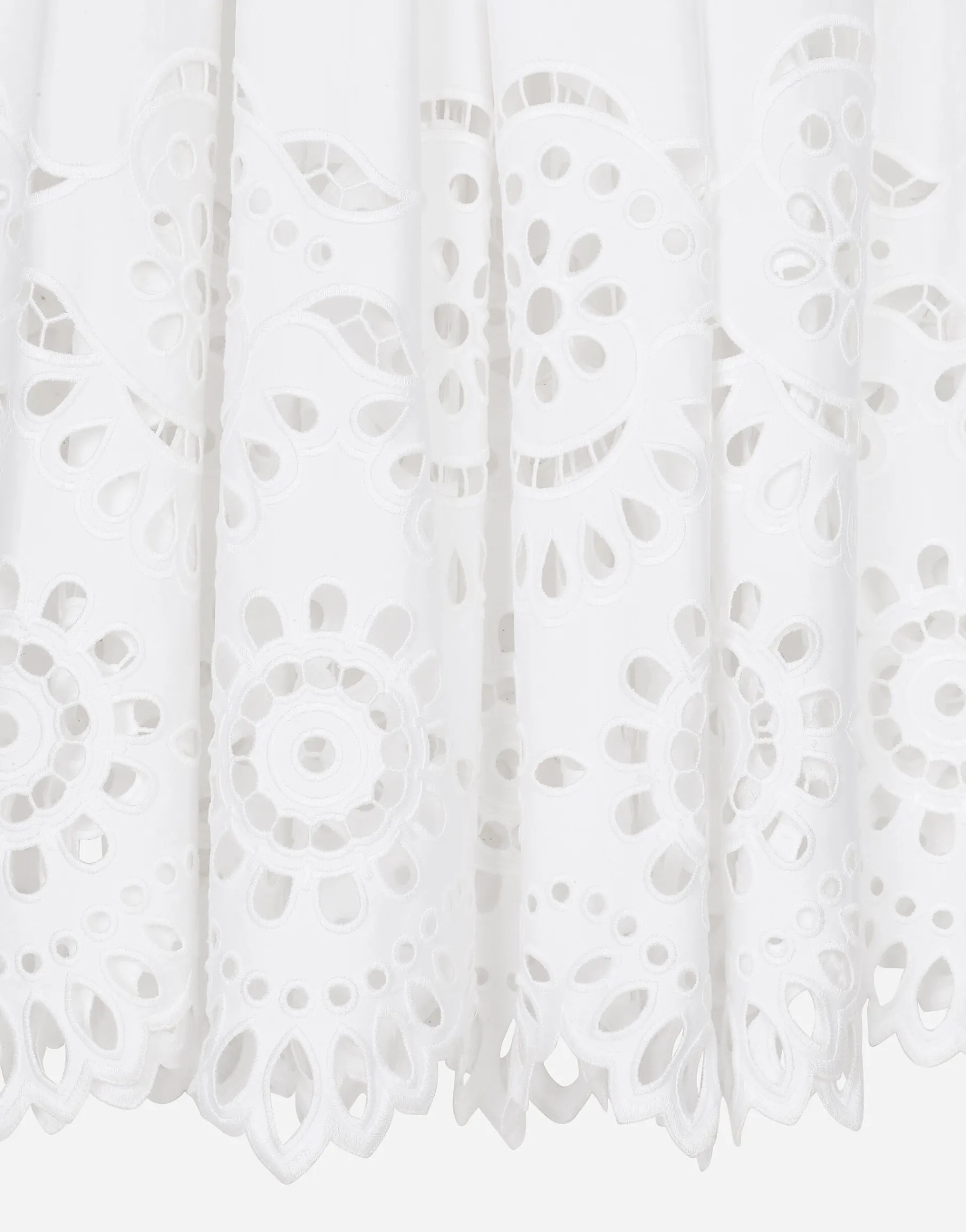 Long cotton circle skirt with cut-out detailing