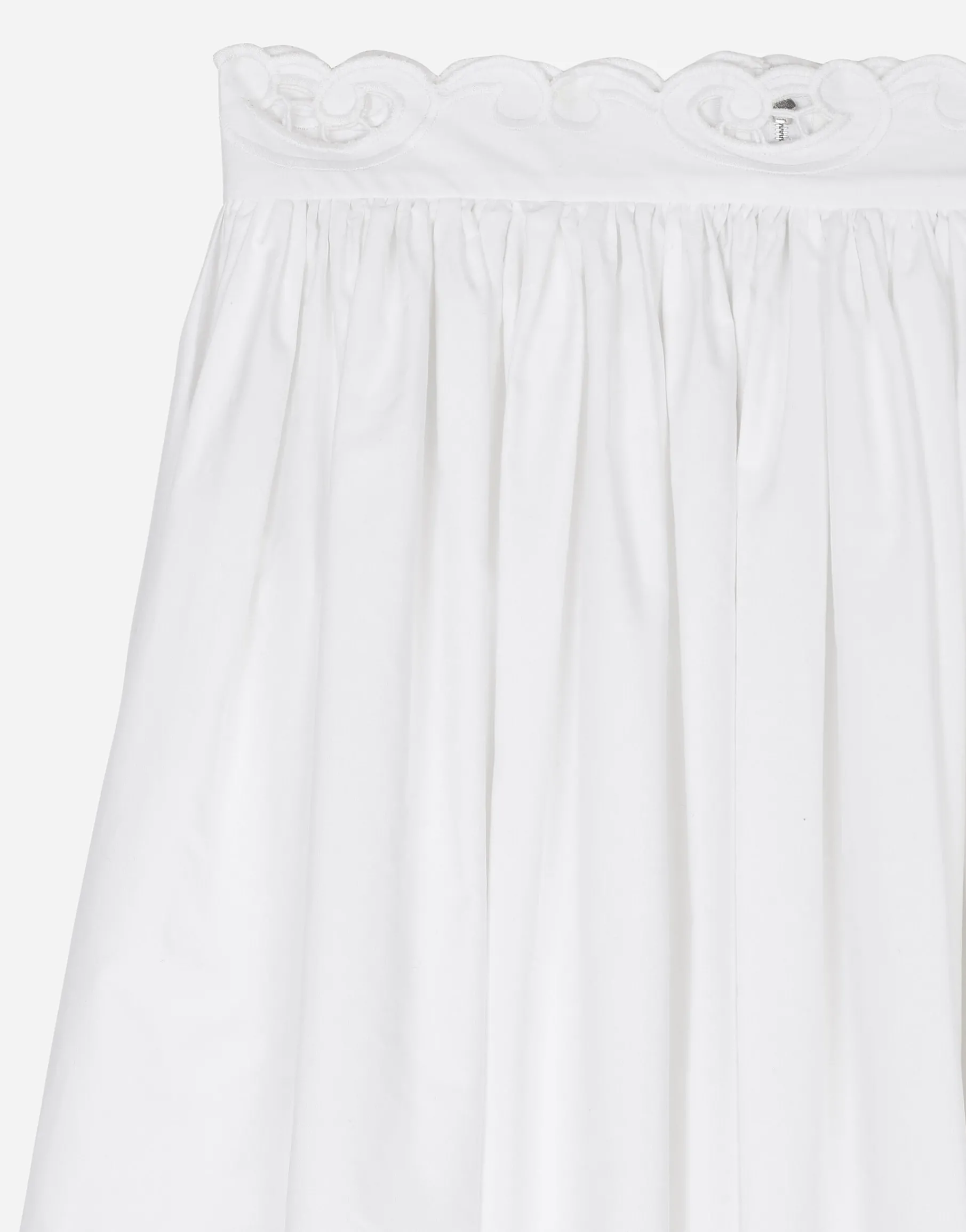 Long cotton circle skirt with cut-out detailing