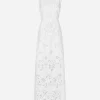 Long cotton dress with cut-out detailing