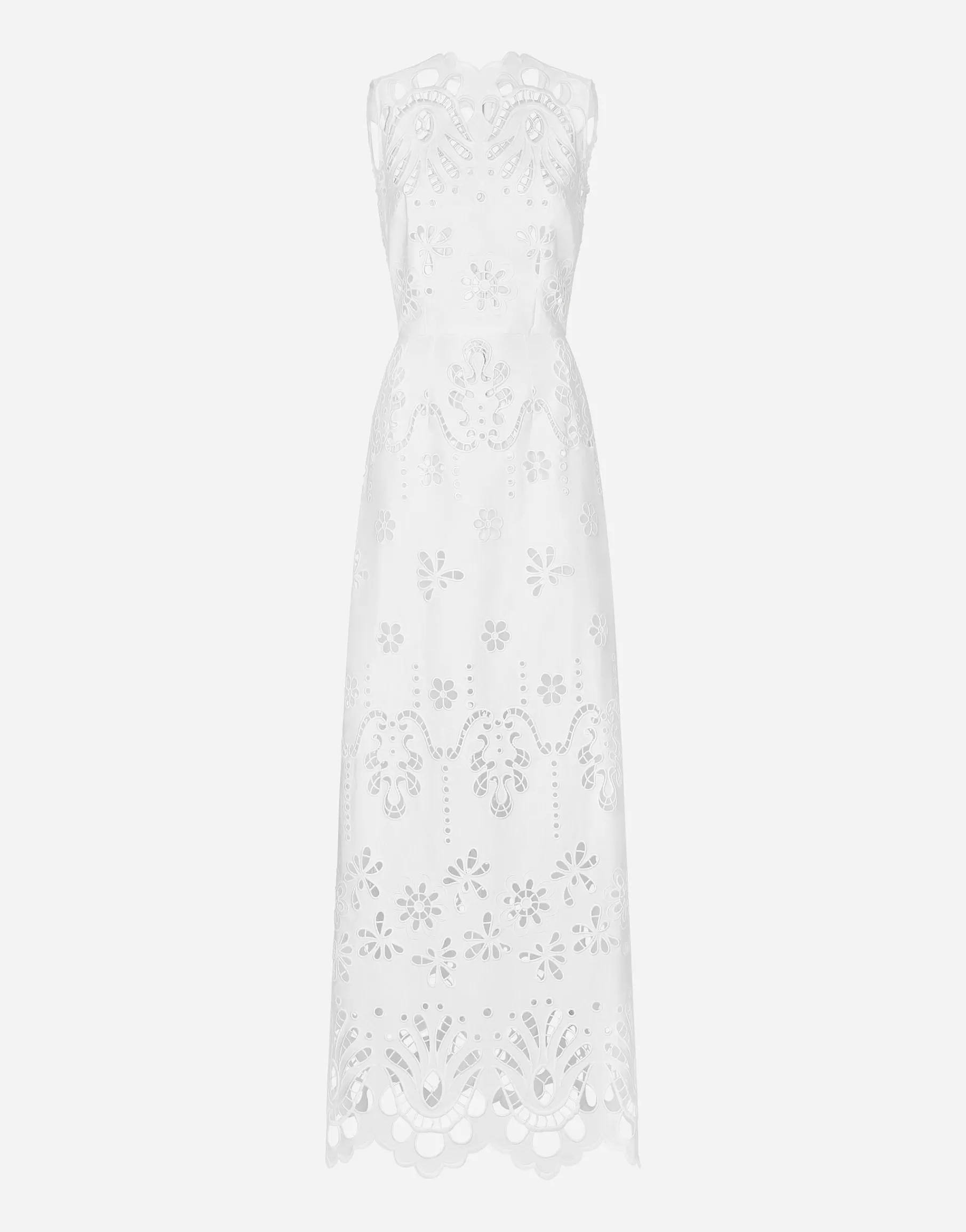 Long cotton dress with cut-out detailing