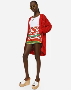 Long crochet cardigan