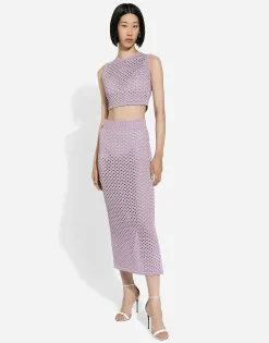 Long crochet pencil skirt