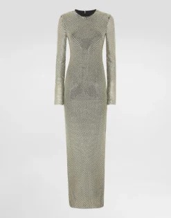 Long crystal mesh dress