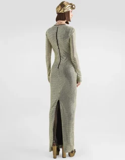 Long crystal mesh dress