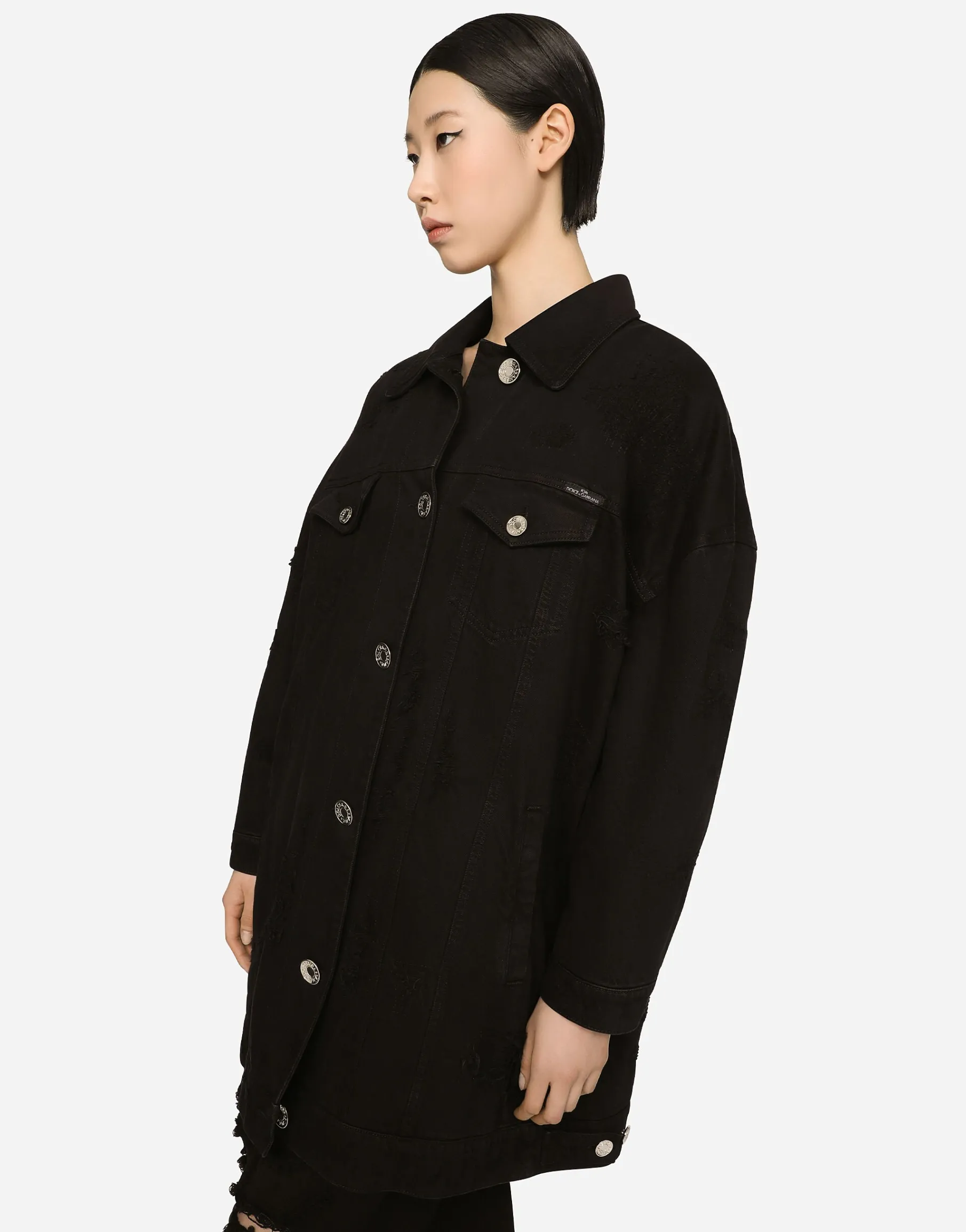 Long denim jacket