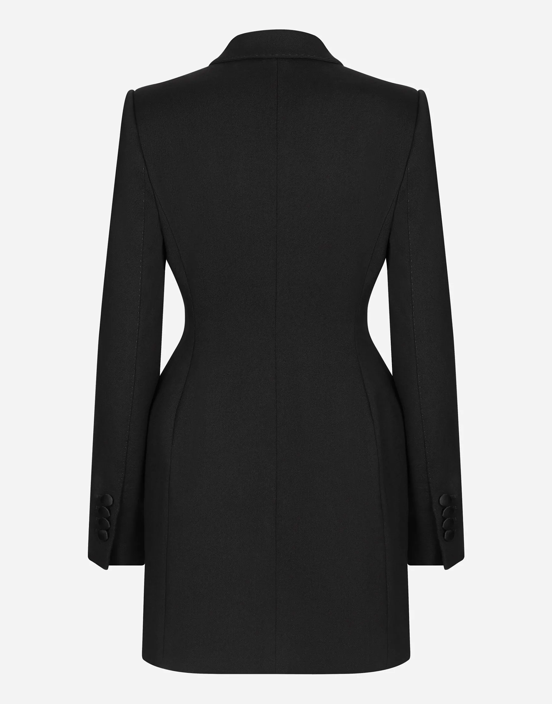 Long double-breasted Dolce tuxedo jacket in stretch wool
